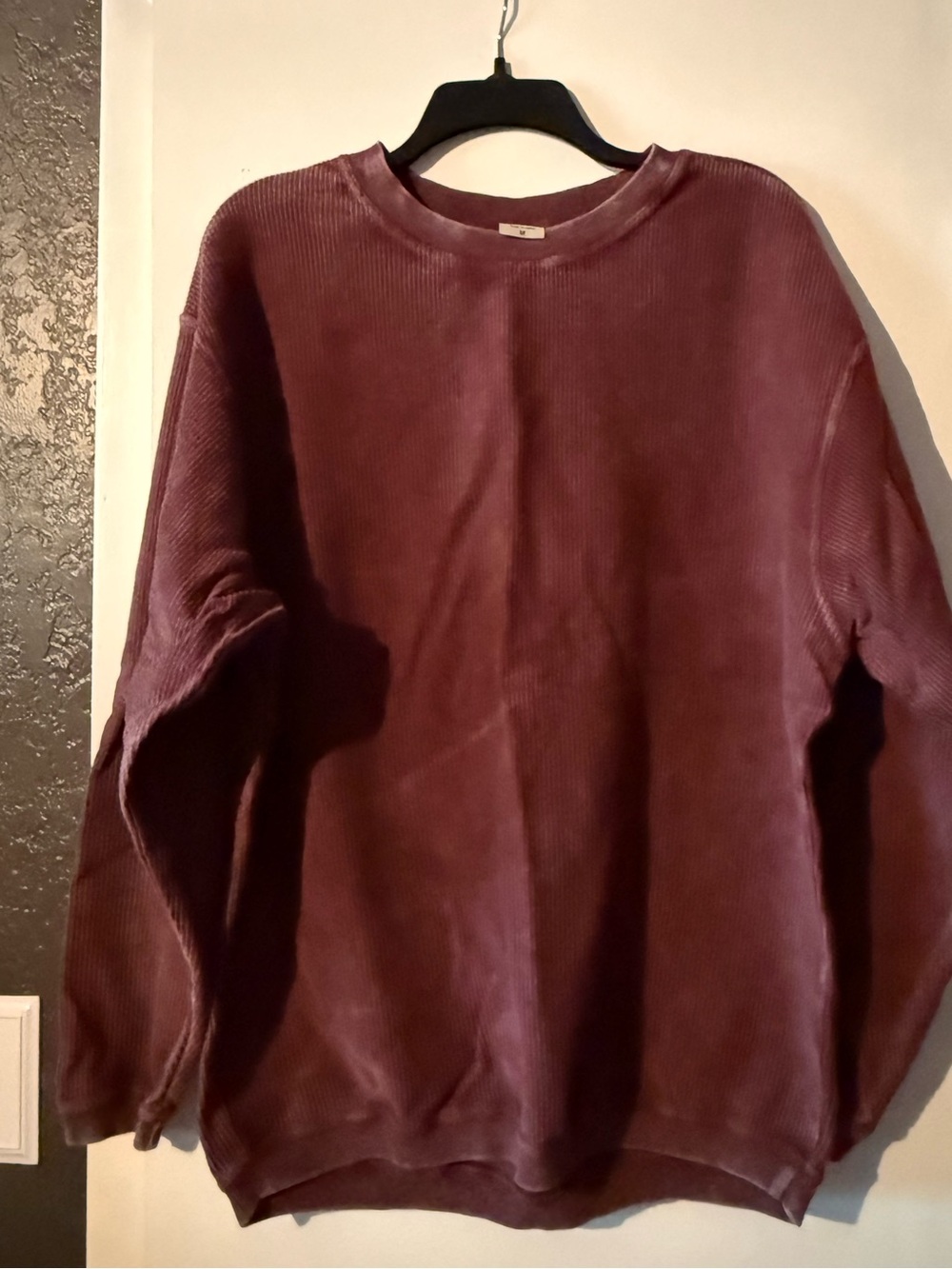Chicka-D Women’s Corded Crewneck Sweatshirt in Deep Maroon